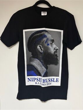 Nipsey Hussle Shaka Wear Black Graphic Crew Neck Tee Shirt Size Medium